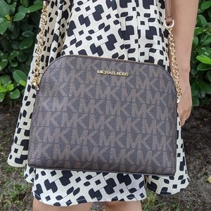 Michael Kors Cindy Large Dome Crossbody Bag  Brown